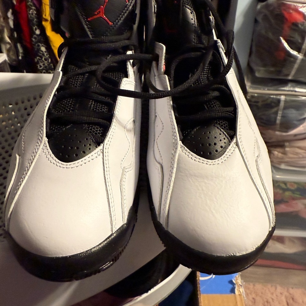 Men's White and Black Air Jordans